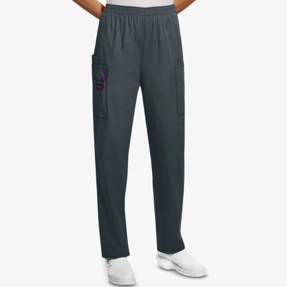 Cherokee Workwear Women's 4-Pocket Elastic Waist Utility Scrub Pants Pewter 4200 - Picture 1 of 1